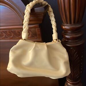 EXPRESS NWT Elegant Cream Braided Handle Bag with detachable shoulder strap